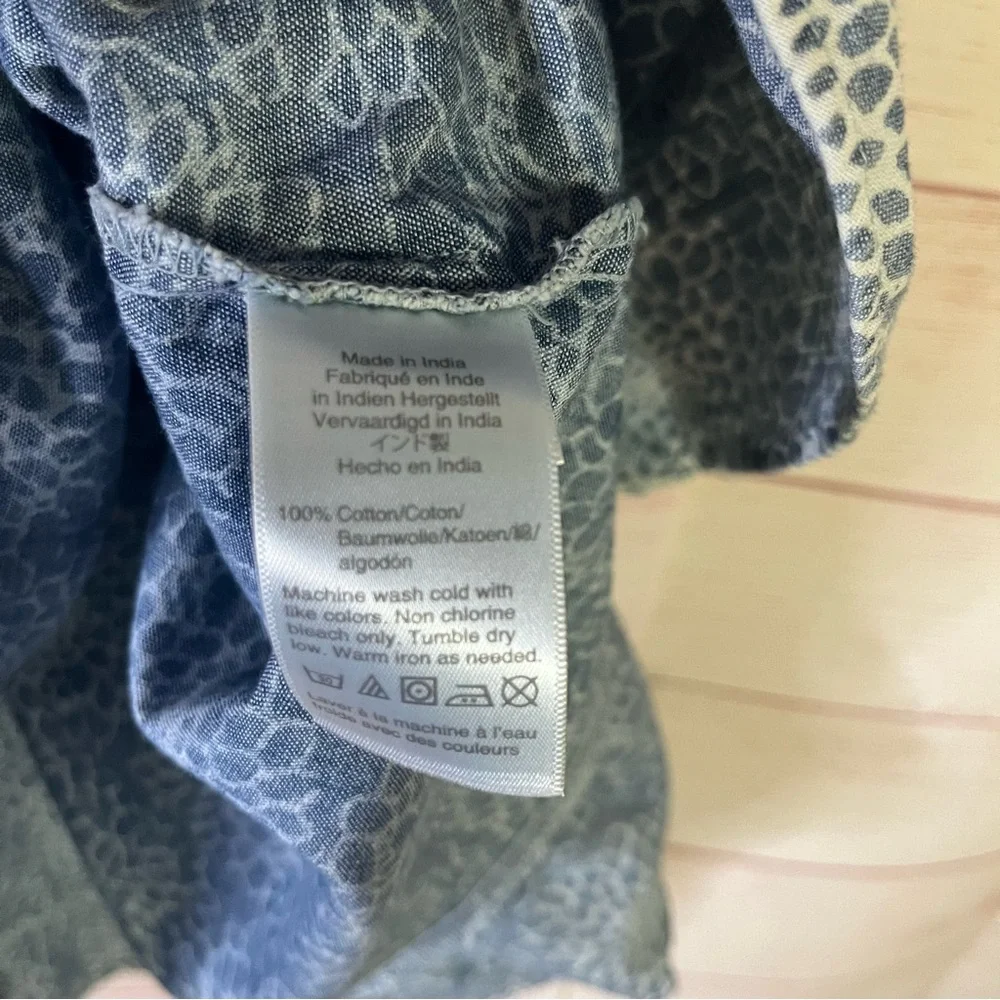 J. Crew‎ Mercantile Cotton Blue Faux Wrap Ruffle  Dress Size Medium